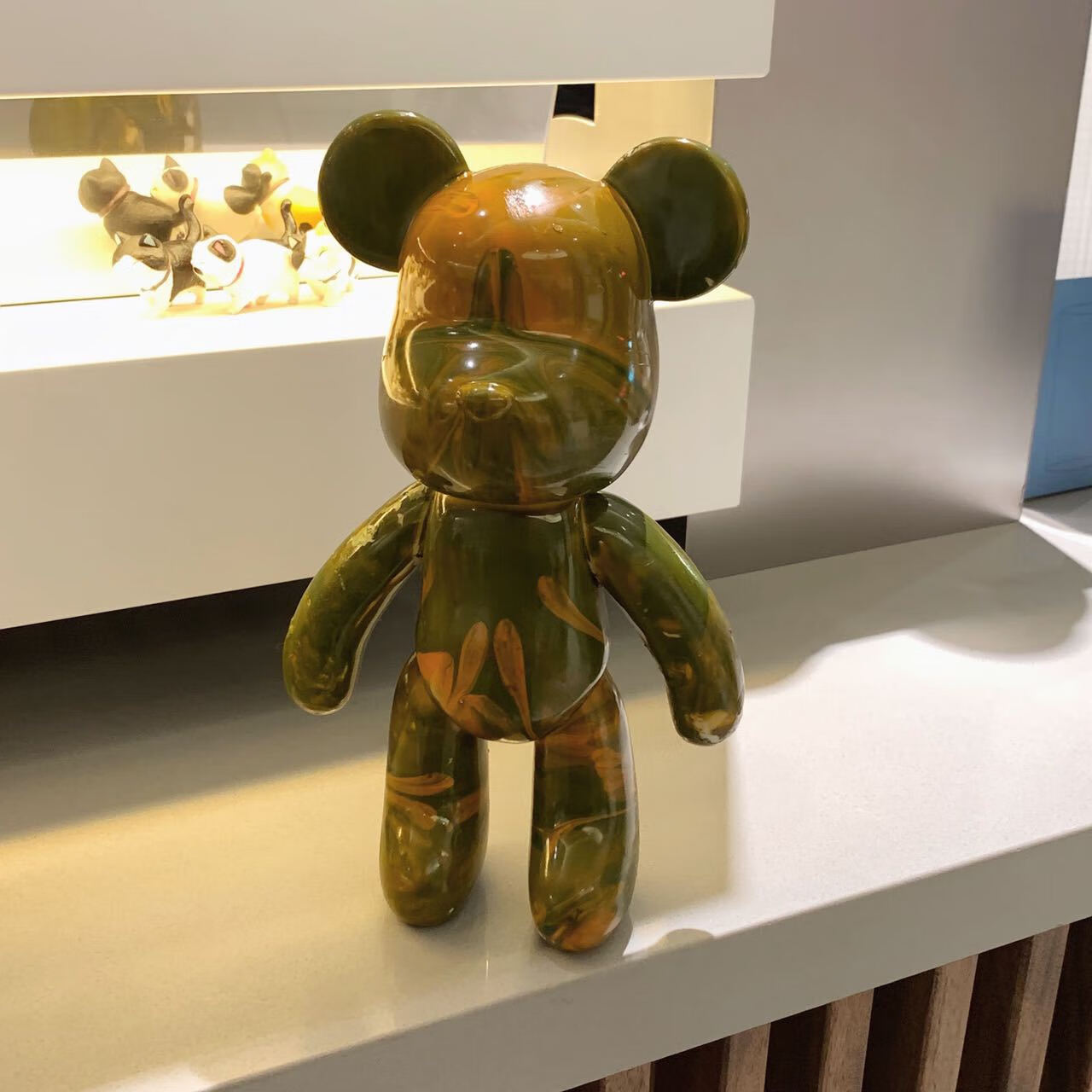 木大仙 23cm流体暴力熊涂鸦点贴钻地摆摊玩具手工diy搪胶娃娃非石膏白