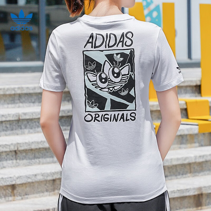 adidas阿迪达斯官方官网授权三叶草20夏季女子休闲短袖t恤 gk3668 gk