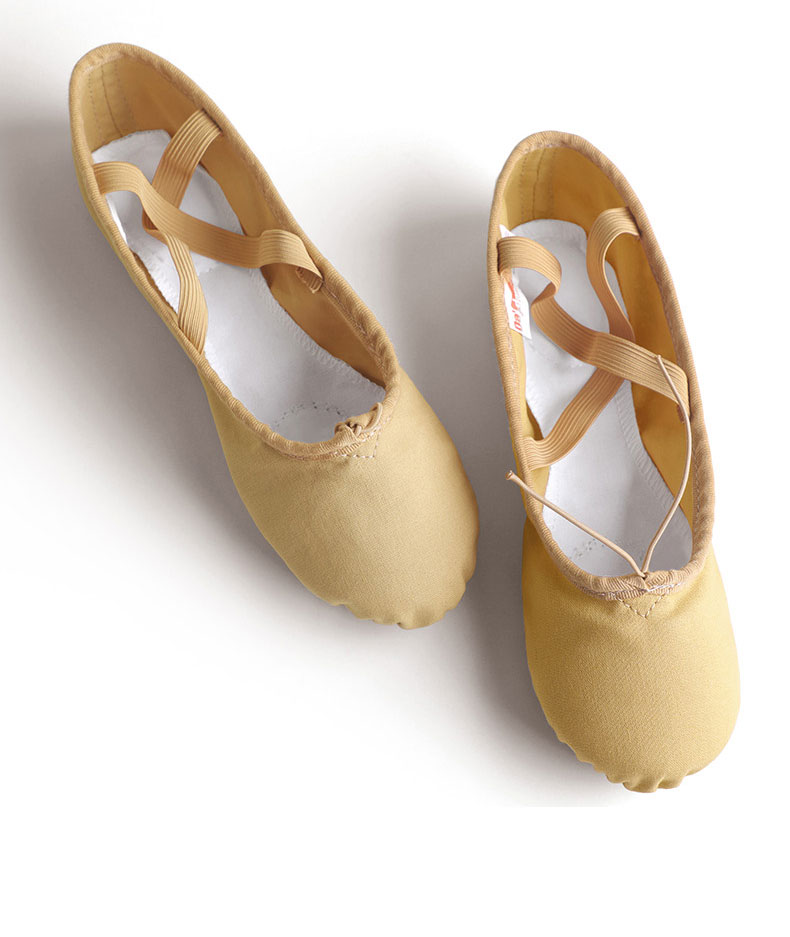 焦点奇饰芭蕾鞋舞蹈鞋女驼色芭蕾舞鞋教师艺考形体鞋瑜伽跳舞帆布软底