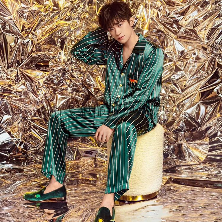 黛安芬官方联名同款睡衣蔡徐坤张艺兴同款野兽派情侣冰丝睡衣春夏