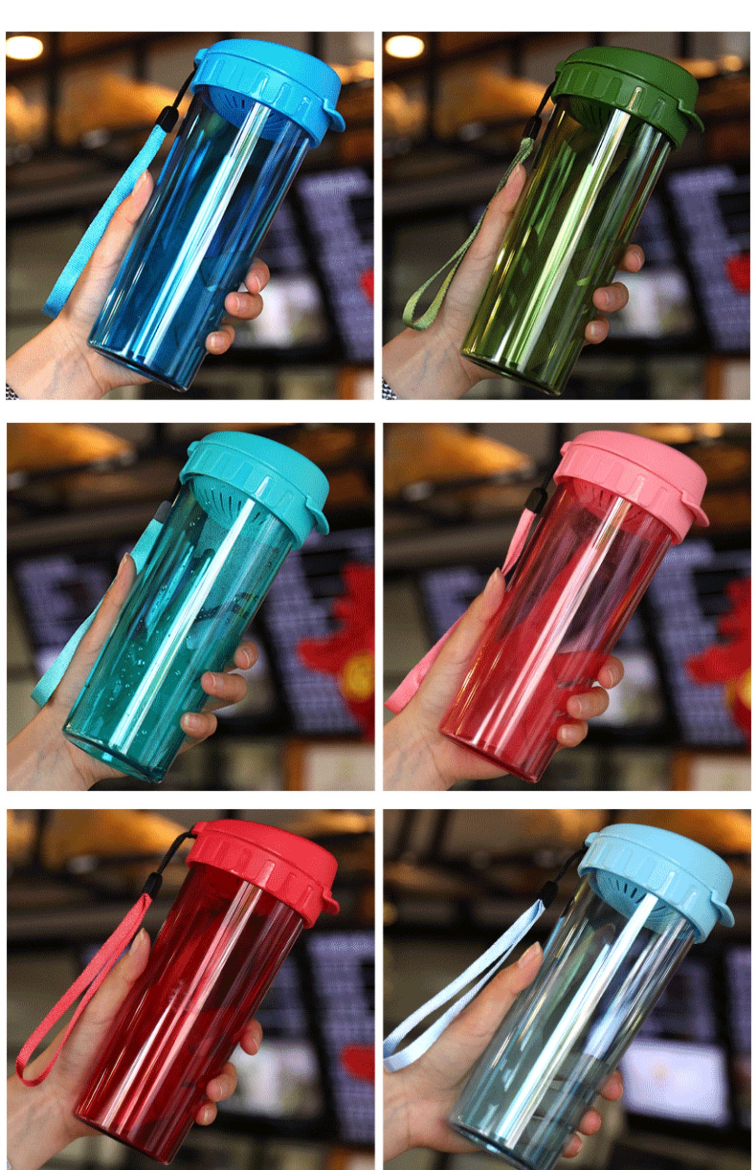 特百惠tupperware茶韵500ml带茶隔塑料水杯带提绳便携男女学生健身