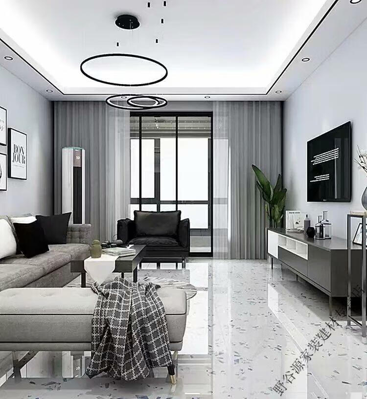 北欧水磨石瓷砖 600 800 1200草绿色水磨石地砖 绿色水磨石瓷砖仿古砖