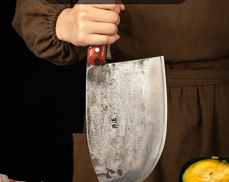 乔正手工锻打菜刀砍骨刀厨师刀具锋利猪肉刀厨房杀猪商用分割刀重型砍