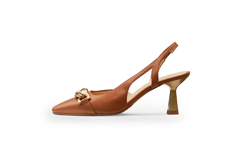 西班牙原产patricia金属链方头金属跟羊皮高跟凉鞋12397白色35