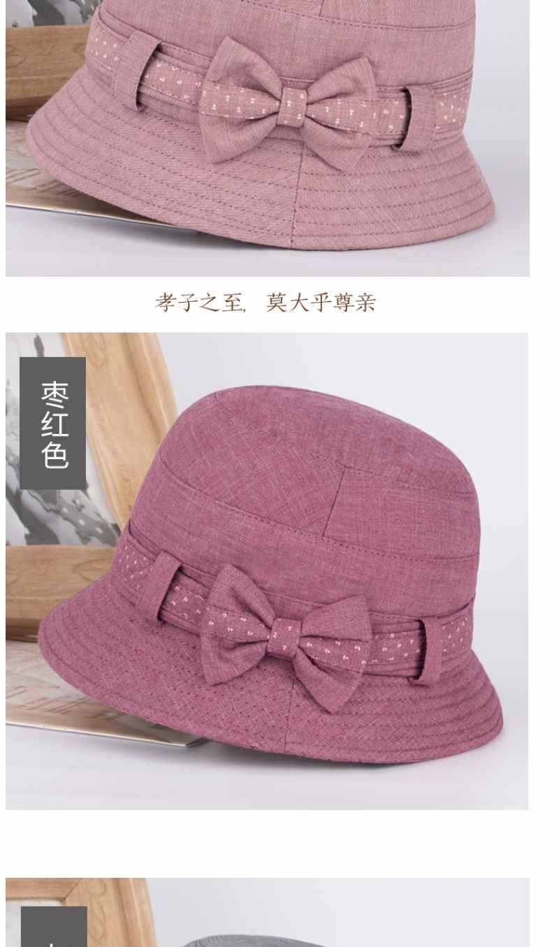 新品老年人帽子中老年妈妈帽休闲盆帽渔夫帽奶奶薄款春秋季布帽蝴蝶结