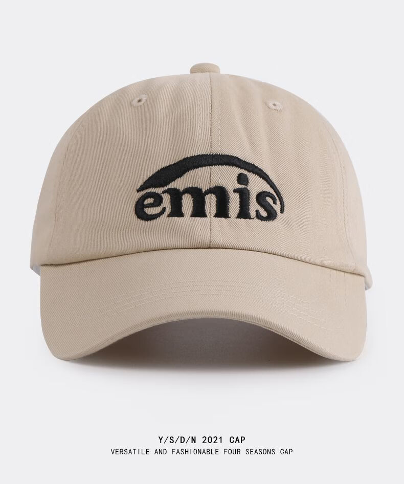 高品质棒球帽女2021新款韩国同款绿色字母emis潮牌男棒球帽子休闲夏季