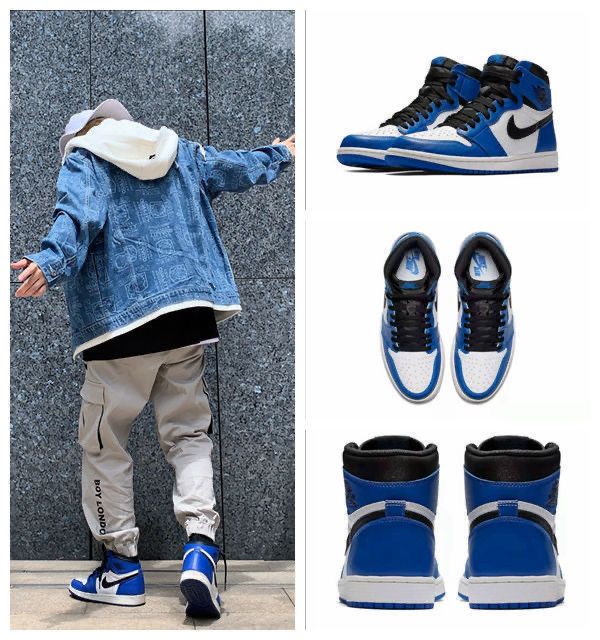 篮球鞋大学蓝烟灰红豆小熊猫黑曜石高帮运动鞋 aj1灰麂皮(头层皮 荔枝