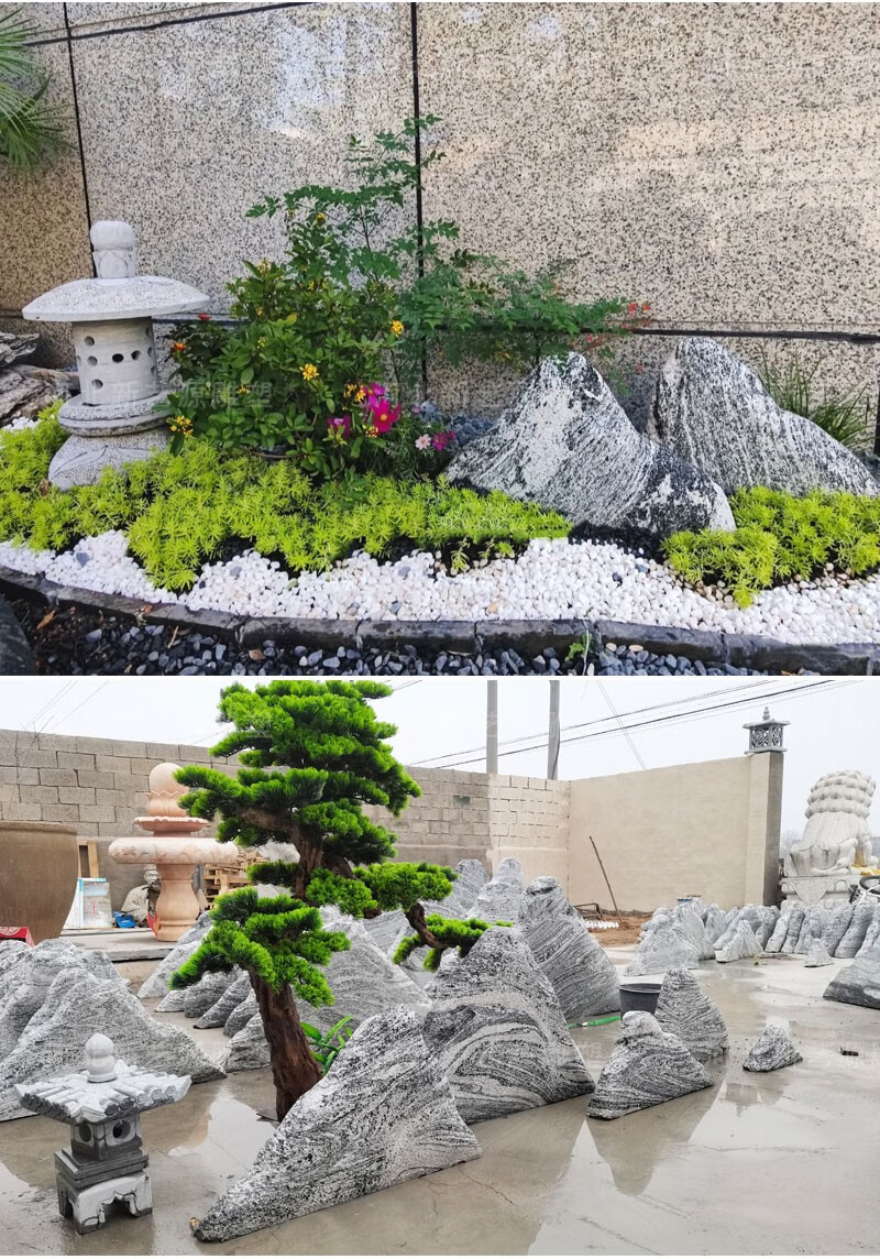 天然雪浪石切片组合新中式室内庭院枯山水泰山石别墅户外景观石 1号