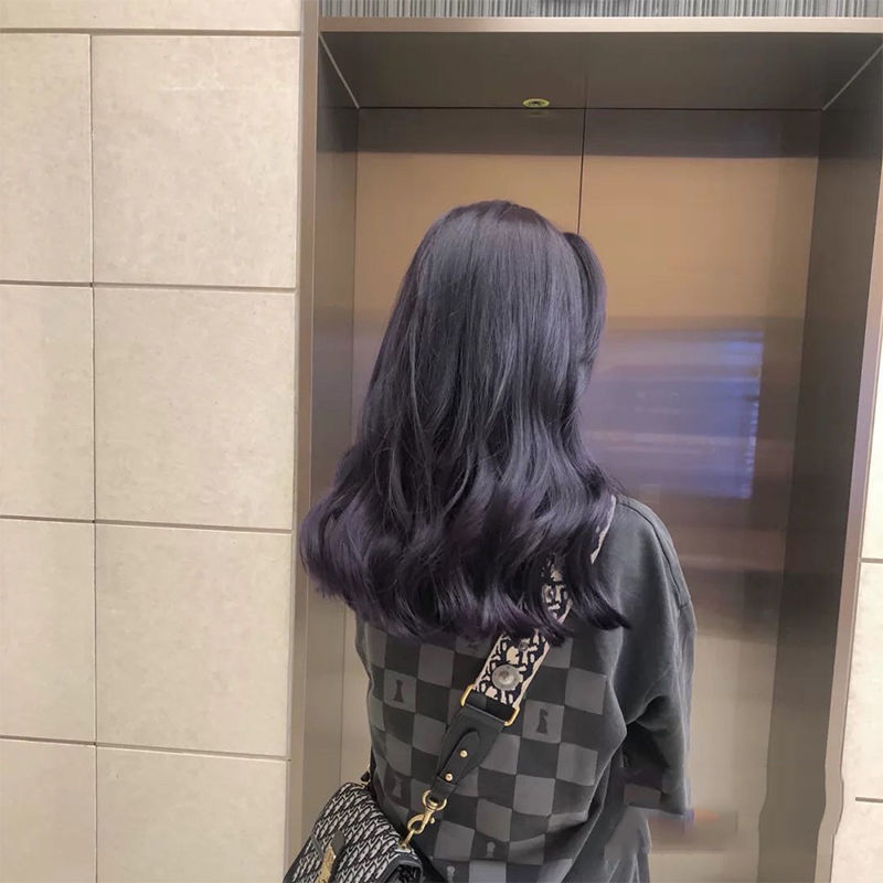 葡萄紫染发剂2022年流行色显白粉紫红色自己在家染发女粉紫色褪浅膏