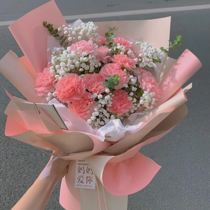 鲜花情母亲节同城配送速递百合玫瑰康乃馨鲜花花束礼盒送老师母亲妈妈