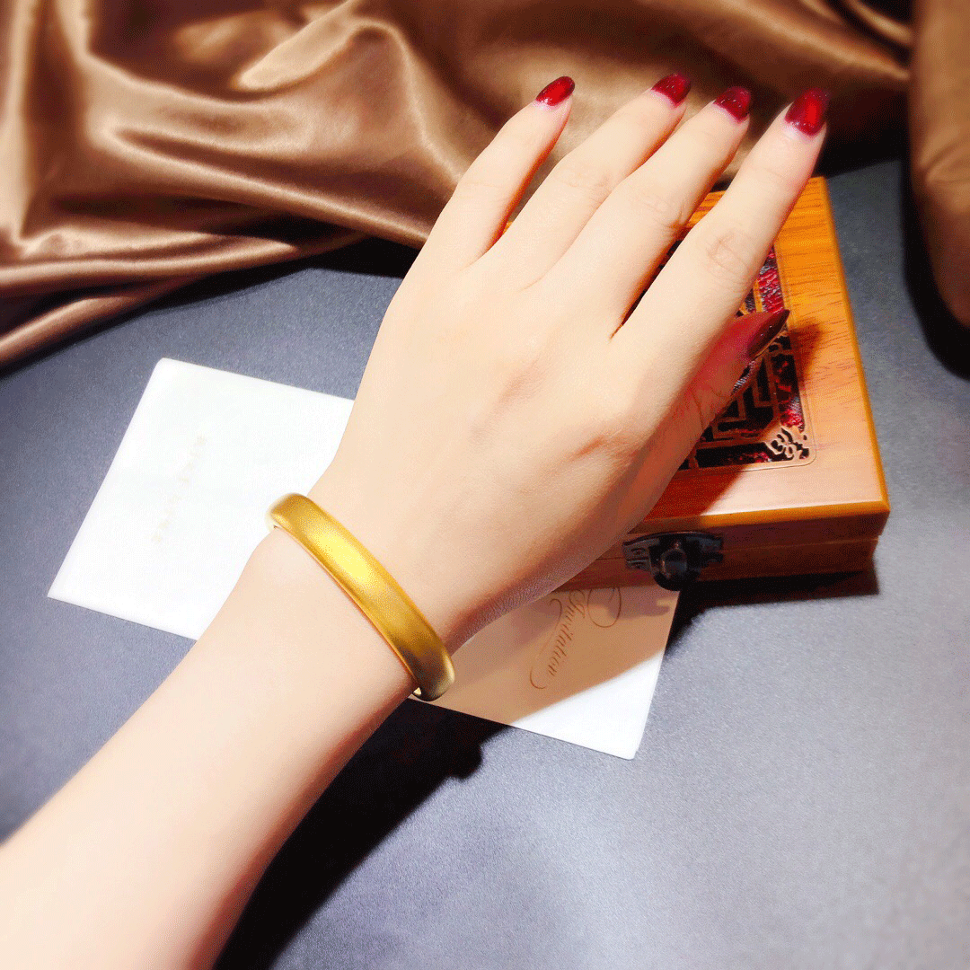 老凤凰老凤凰黄金手镯999足金古法心经女款金镯子古法传承送老婆送