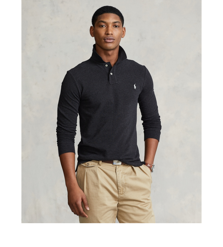 ralph lauren/拉夫劳伦男装 21秋修身版网眼布长袖polo衫rl14155 001