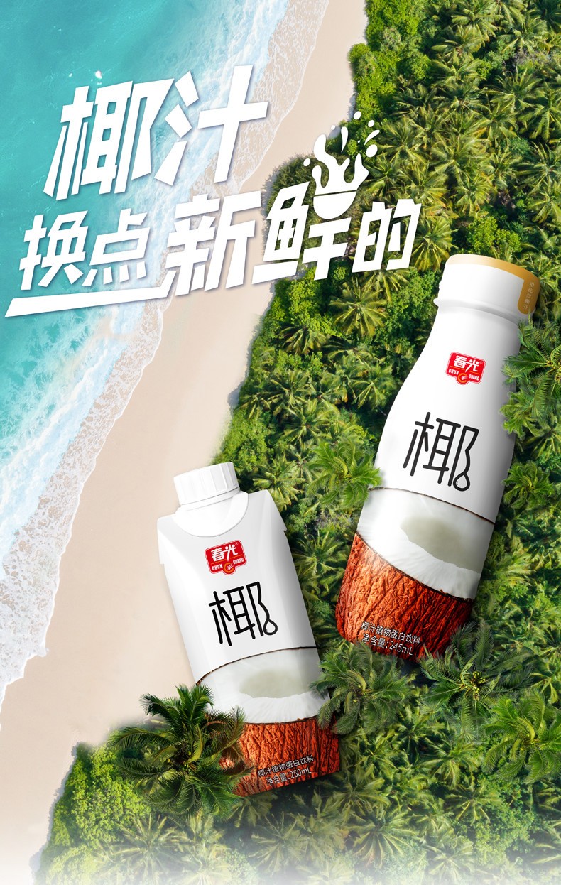 椰子果肉椰子水清凉一夏椰汁饮品 椰子汁245毫升x1瓶【图片 价格 品牌