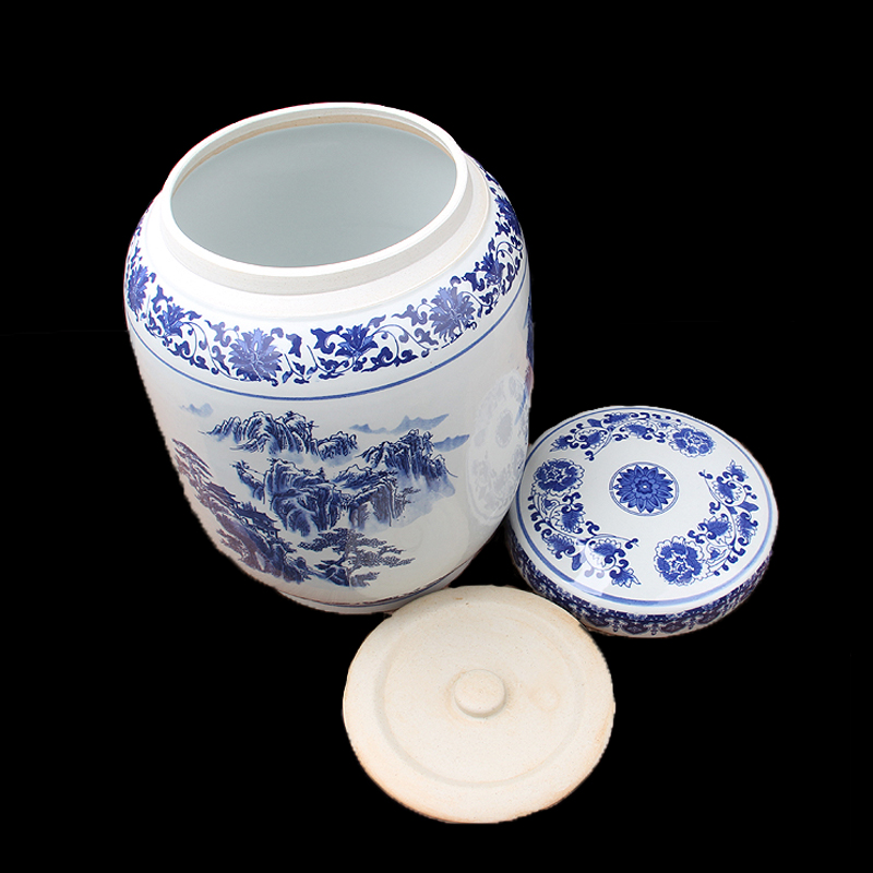 景德镇青花瓷器殡葬用品迁坟坛骨灰盒捡骨坛子密封坛大号罐子防腐