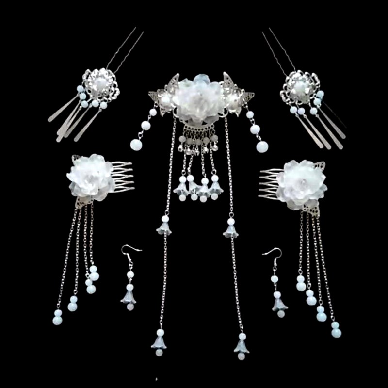 古装头饰发簪古风簪子古典古代步摇流苏汉服发饰发夹套装cos发饰元7