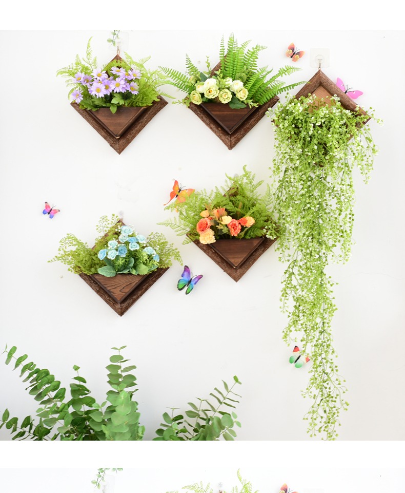 仿真植物背景墙装饰客厅阳台墙面装饰挂件创意家居墙上壁挂花盆单个