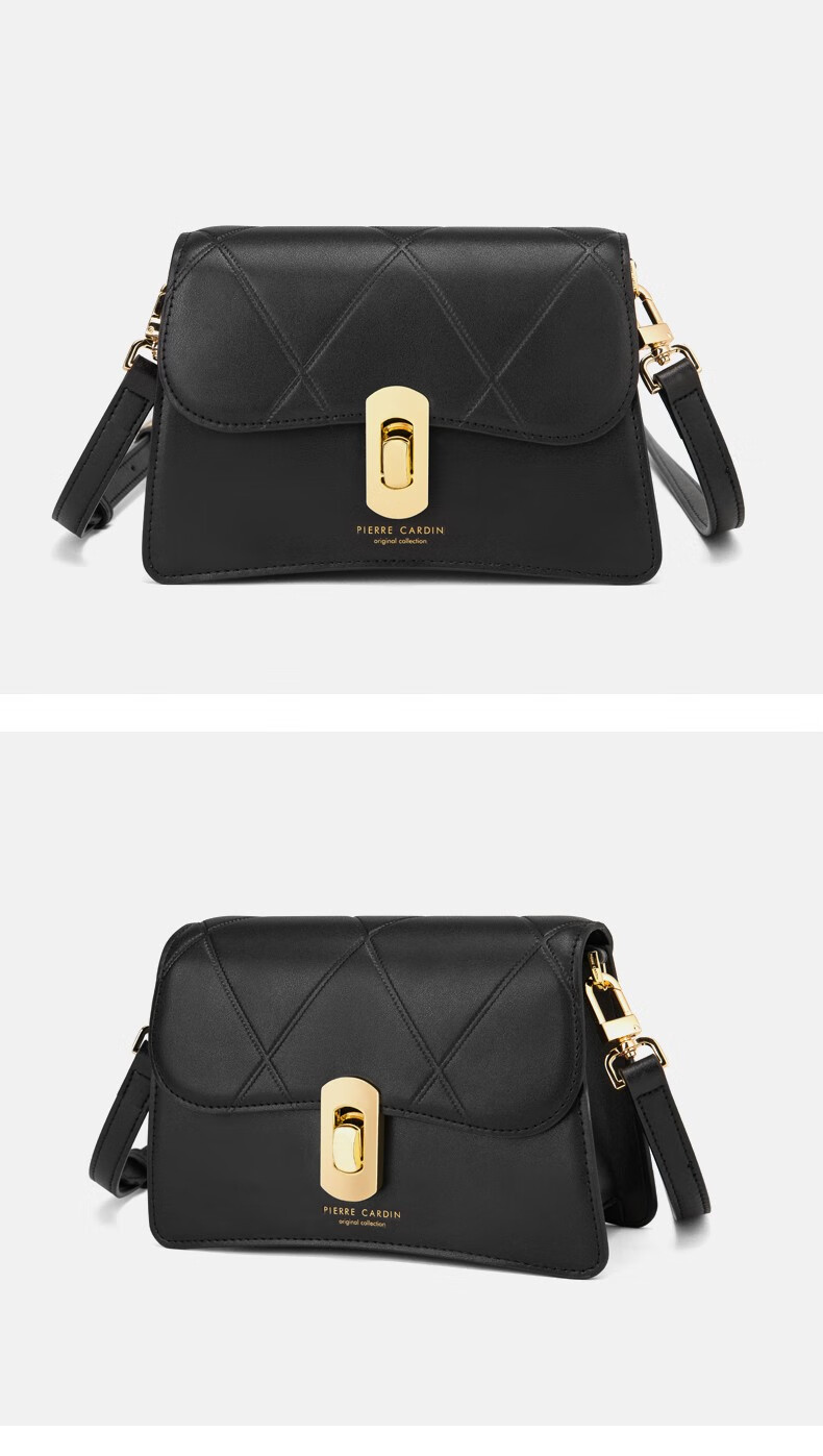 皮尔卡丹pierrecardin女包时尚女士单肩斜挎包菱格包商务牛皮女背包