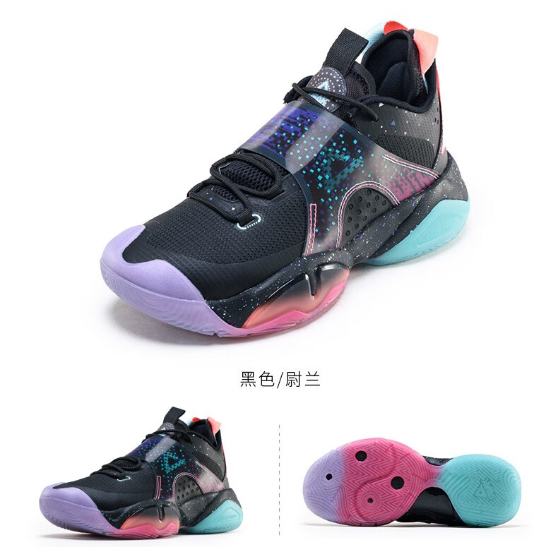 匹克力量系列篮球比赛鞋2021秋态极实战版舒适耐磨篮球鞋e13551a黑色