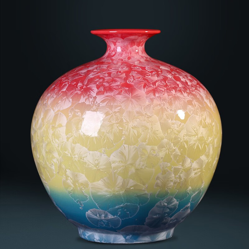 九藏尊品 景德镇陶瓷器花瓶插花摆件创意现代中式客厅酒柜家居装饰