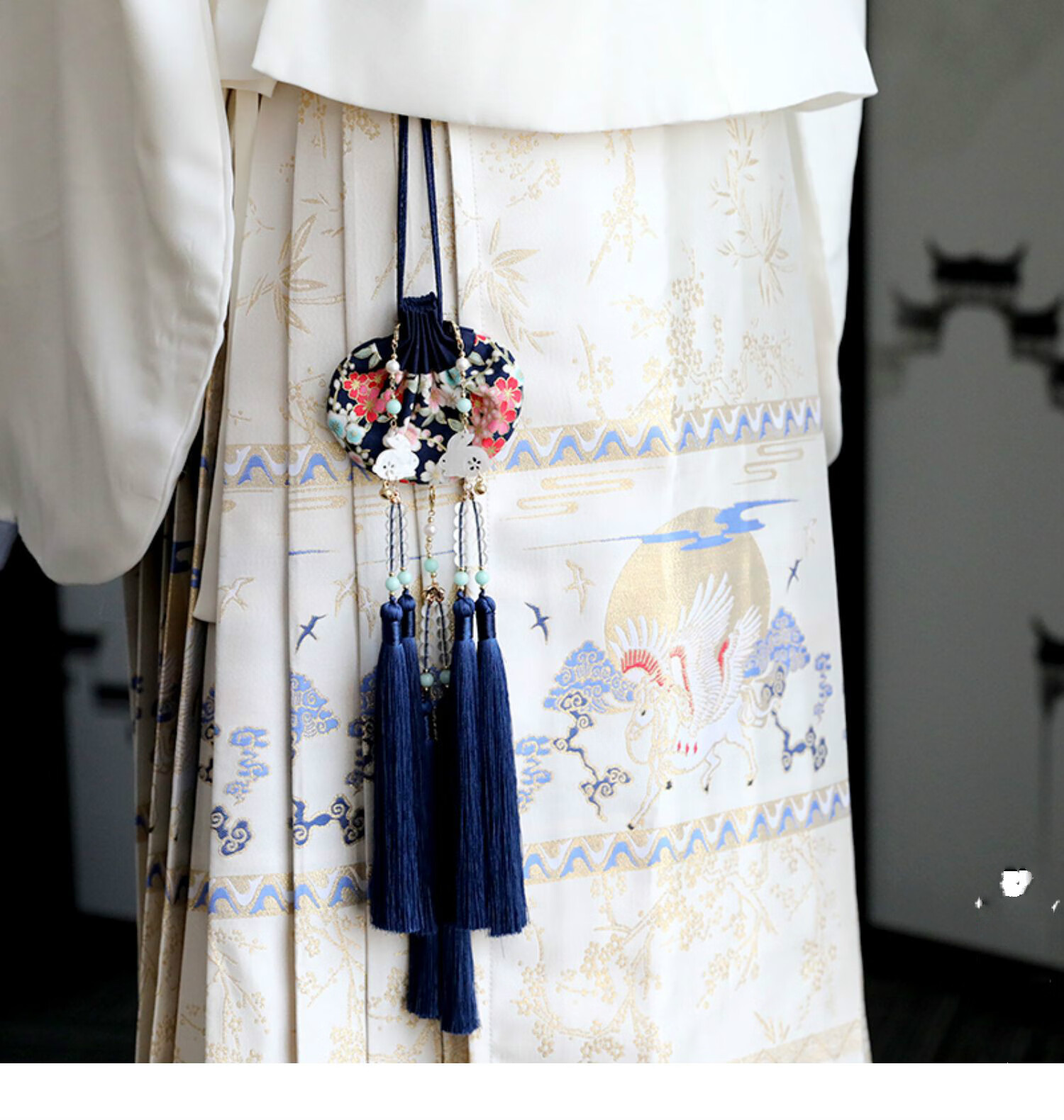 古风长流苏吊坠腰佩抽绳香囊汉服荷包随身袋中国风画堂春米樱一支价