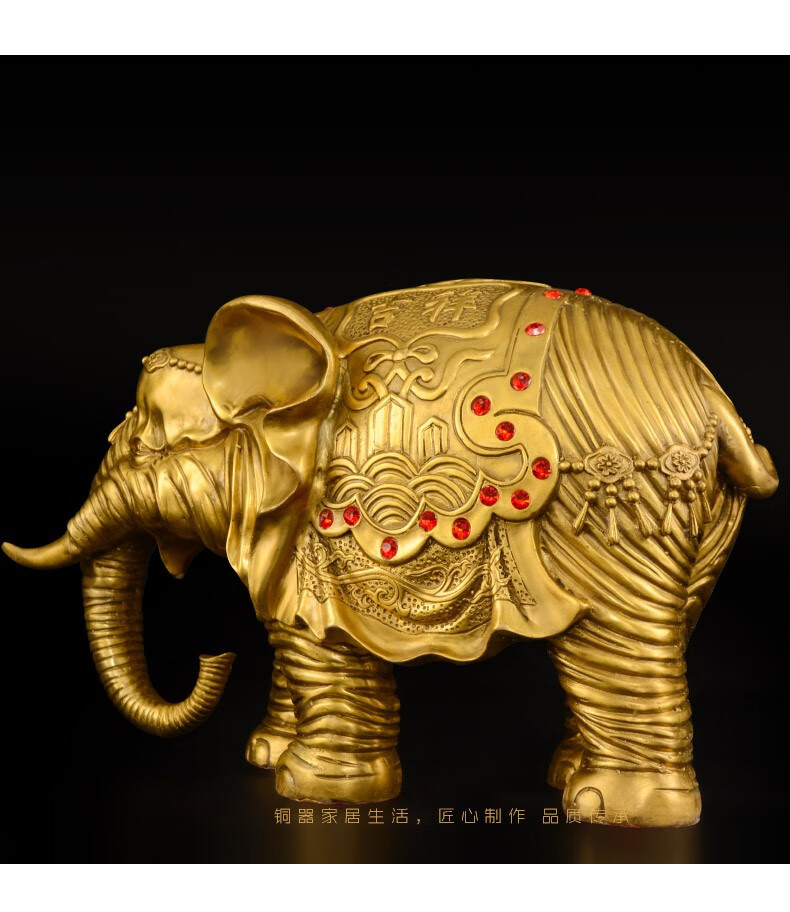 domir铜大象摆件一对大号风水象招财光身象吉祥如意荣华大象家居办公
