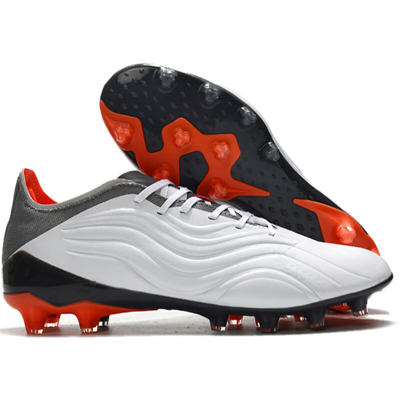 梅西x系列实战迪巴拉专属钉低帮sense天然草足球鞋 白灰橘ag 40.