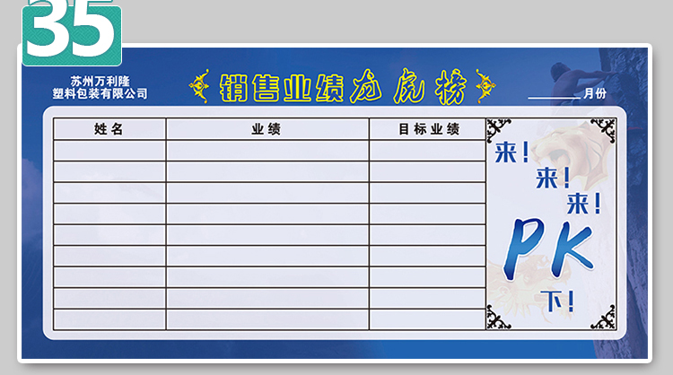 业绩榜墙贴定制磁性软白板业绩排行pk榜墙贴公司文化墙看板办公室公告