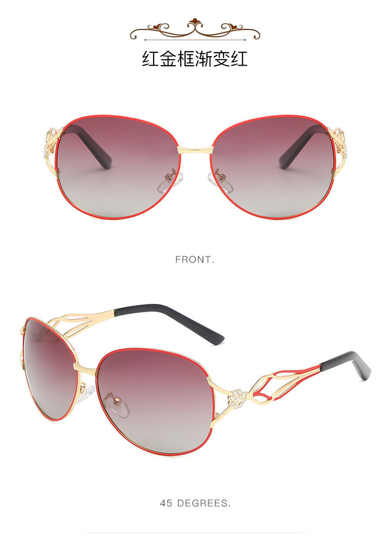 迪亚龙沙滩墨镜女潮优雅海边度假太阳眼镜大框大脸偏光太阳镜女防紫外