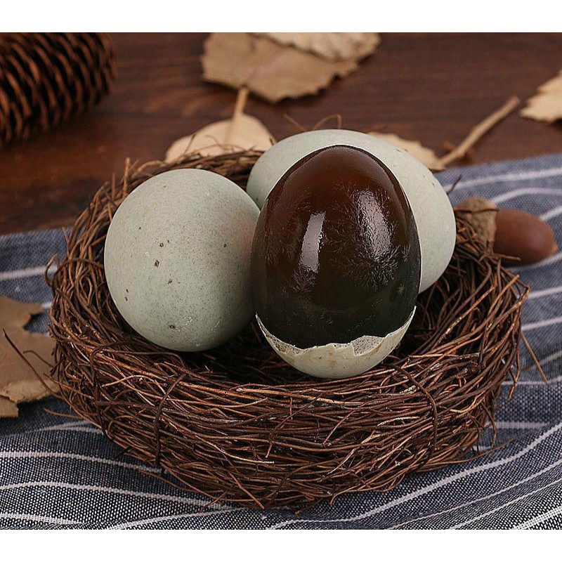 百草印象 梅氏松花蛋 单枚60-80克 皮蛋无铅变蛋鄱阳湖麻鸭蛋溏心不