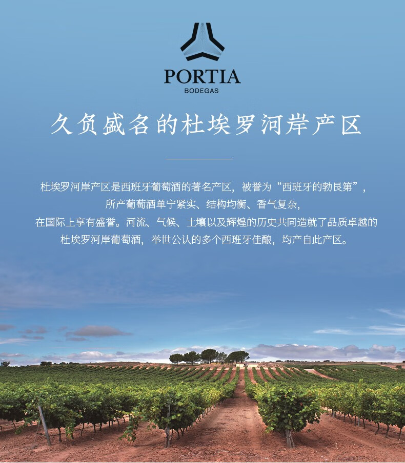 宝地酒庄超150年酿酒历史西班牙进口杜埃罗河岸红酒鉴赏家黄标干红