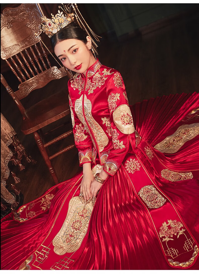 泰勒马丁tailemartin秀禾服新娘婚纱新款古装汉服结婚礼服中式嫁衣