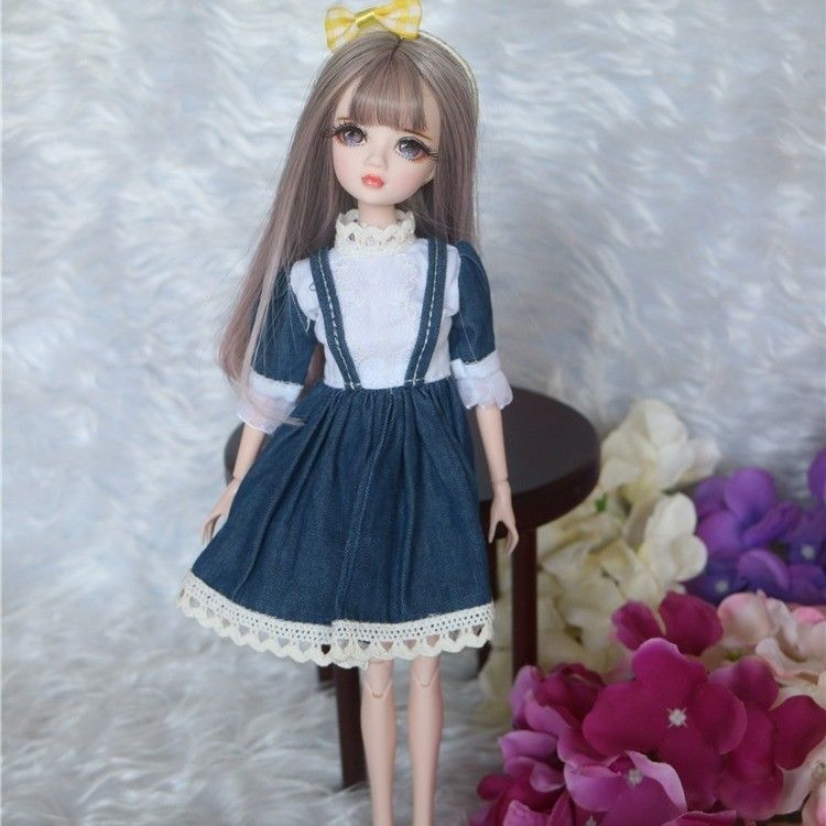 芭比娃娃可儿娃娃改妆分画眼娃娃单头洋娃娃女孩礼物玩具娃娃藕色空气