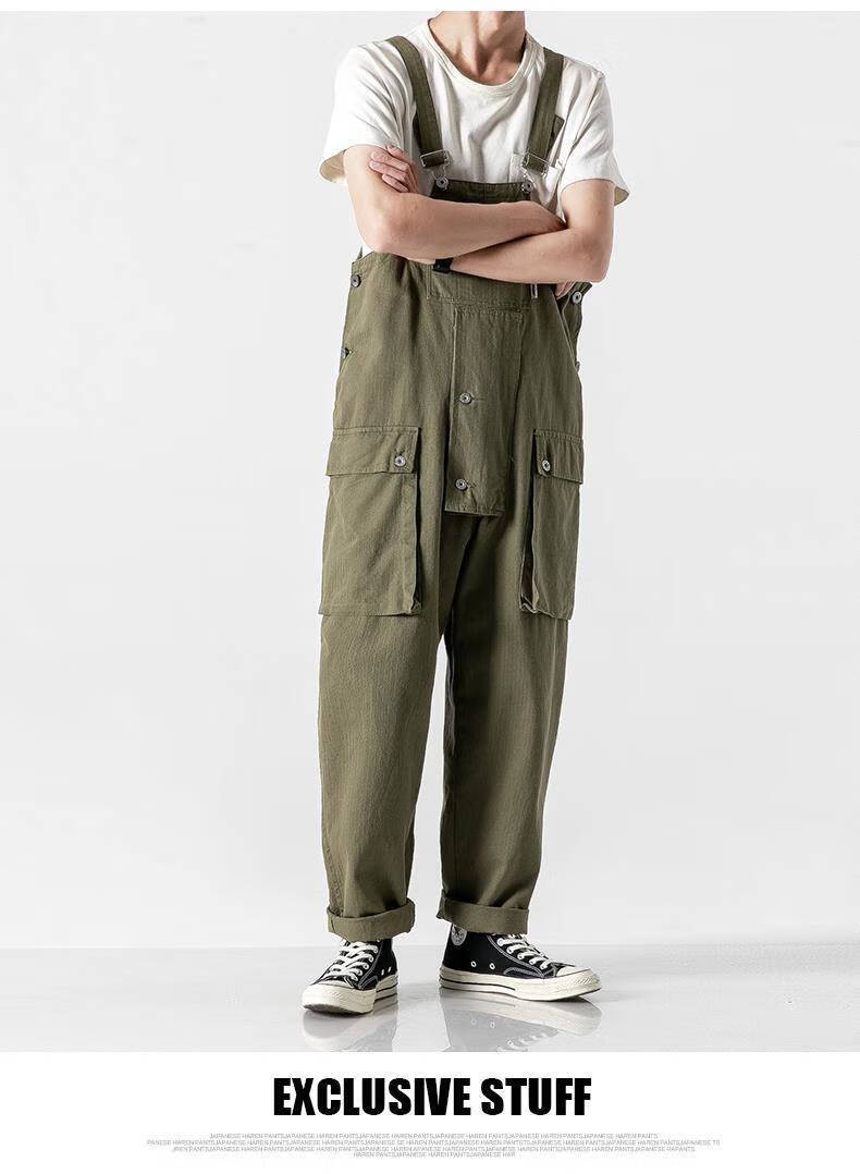 蜜丹丽男装背带裤男日系复古工装背带裤男宽松春夏情侣吊带裤潮牌网红