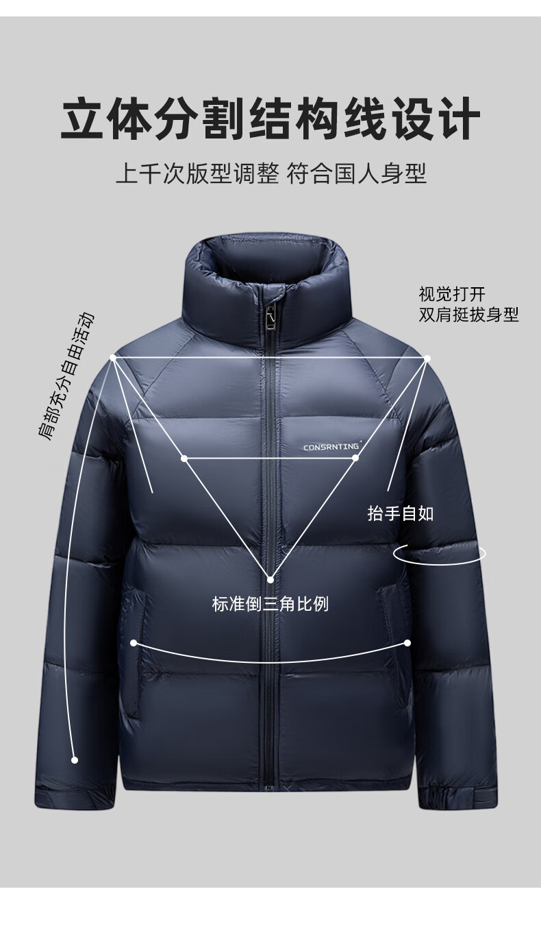 罗蒙棉服男秋季新款中青年时尚加厚棉袄黑色7V205897棉衣2XL150-165斤短款立领外套保暖棉衣 7V205897黑色 185/2XL （建议150-165斤）详情图片6