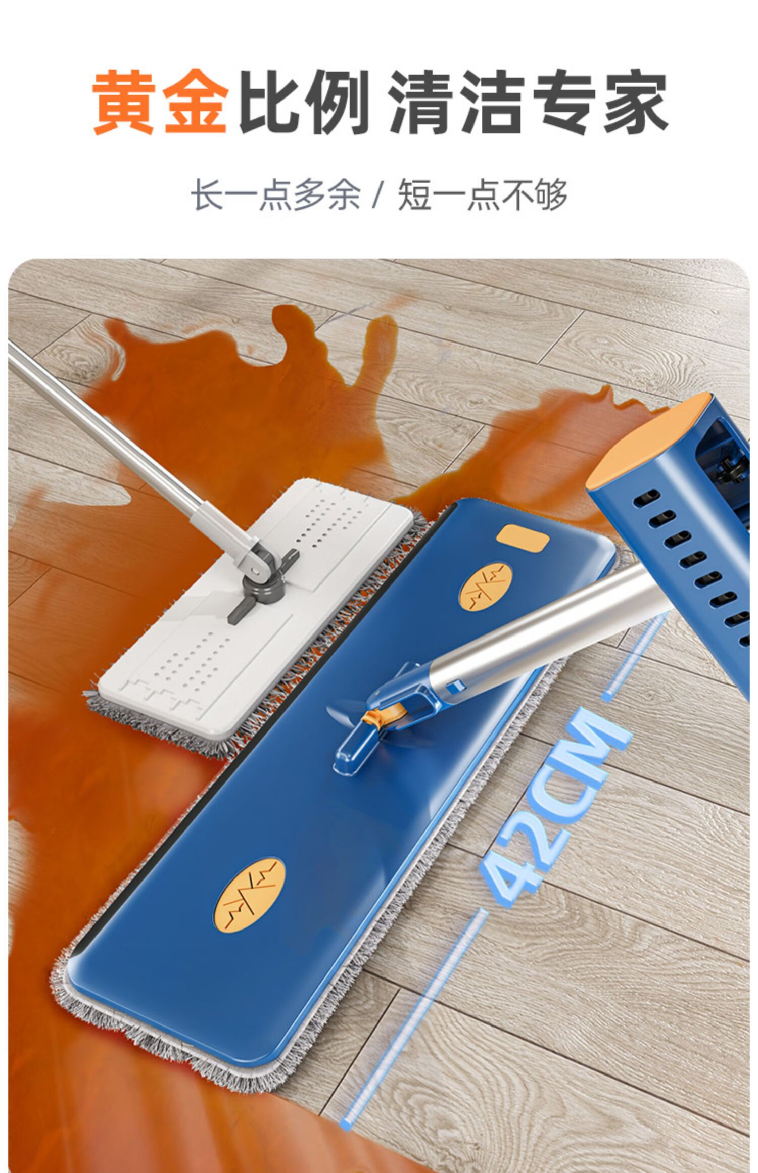 索邦免手洗平板拖把家用一拖净大吸水带桶懒人拖把刮水板拖地神器