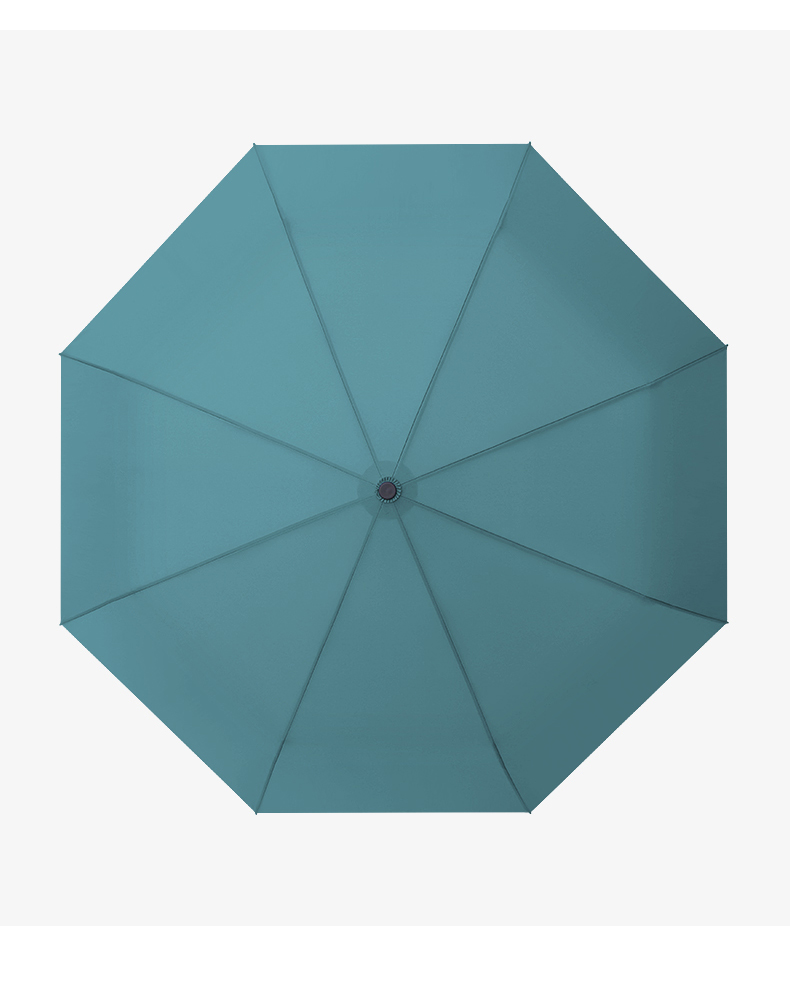 晗阳虾选全自动晴雨伞折叠伞森系复古简约纯色伞通用雨伞学生钢青蓝