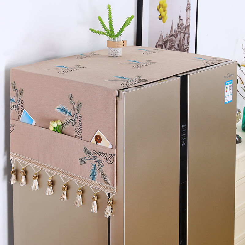 冰箱盖布防尘罩冰箱巾欧式简约现代家用对开冰箱套单开门海尔立式保护