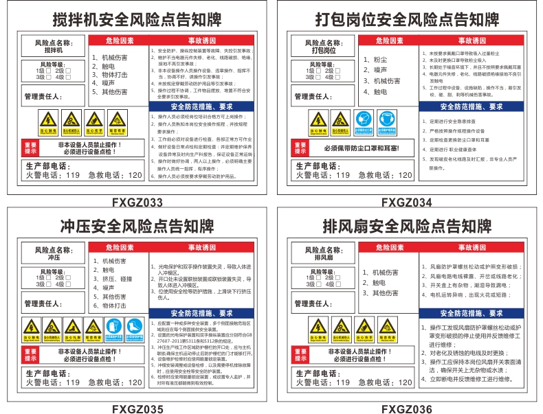 安全風險告知牌安全風險點告知牌卡配電房倉庫機械設備生產警示標誌