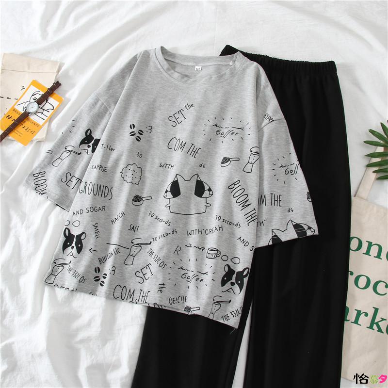 怡慕夕微胖女生套装胖女孩胖学生穿的夏天衣服宽松大码胖mm夏季少女