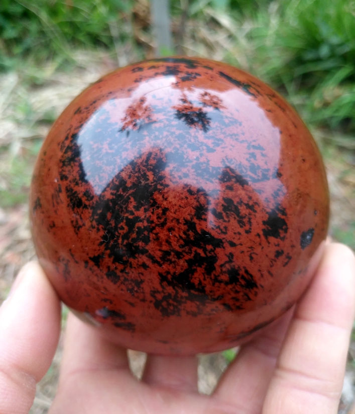石俞记 天然红曜石球摆件天然红曜石原石切割打磨抛光成编号 8.
