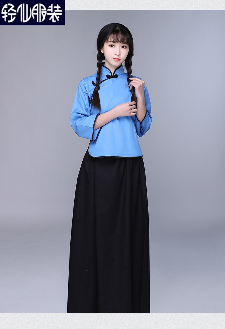 中山装套装演出服民国风复古女装中国风五四青年中山装毕业合唱演出