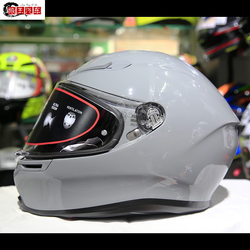 意大利现货k6摩托车头盔碳纤维轻便全盔四级跑盔春夏季赛道盔黑黄色xl