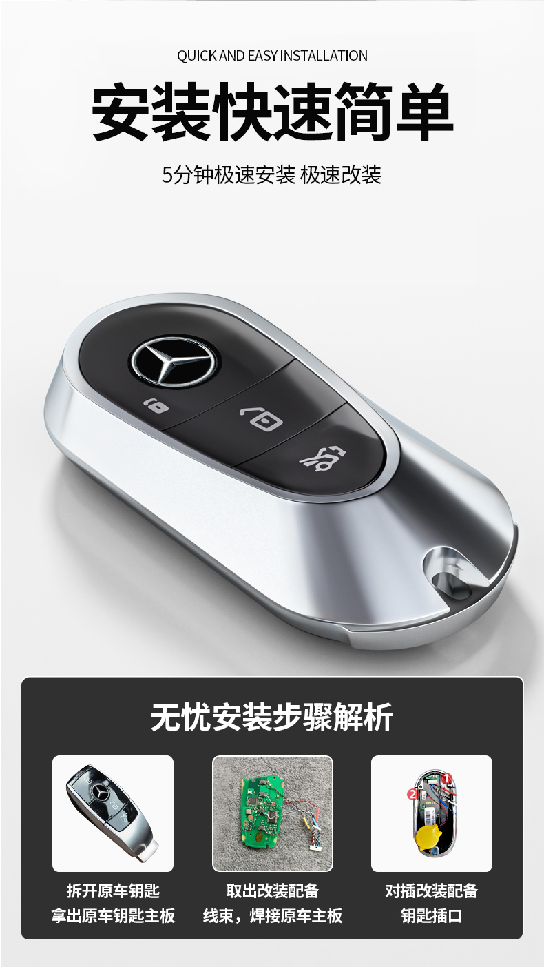 e300l gla/claglb改装s级车智能液晶钥匙 升级款/奔驰s级钥匙 舒适