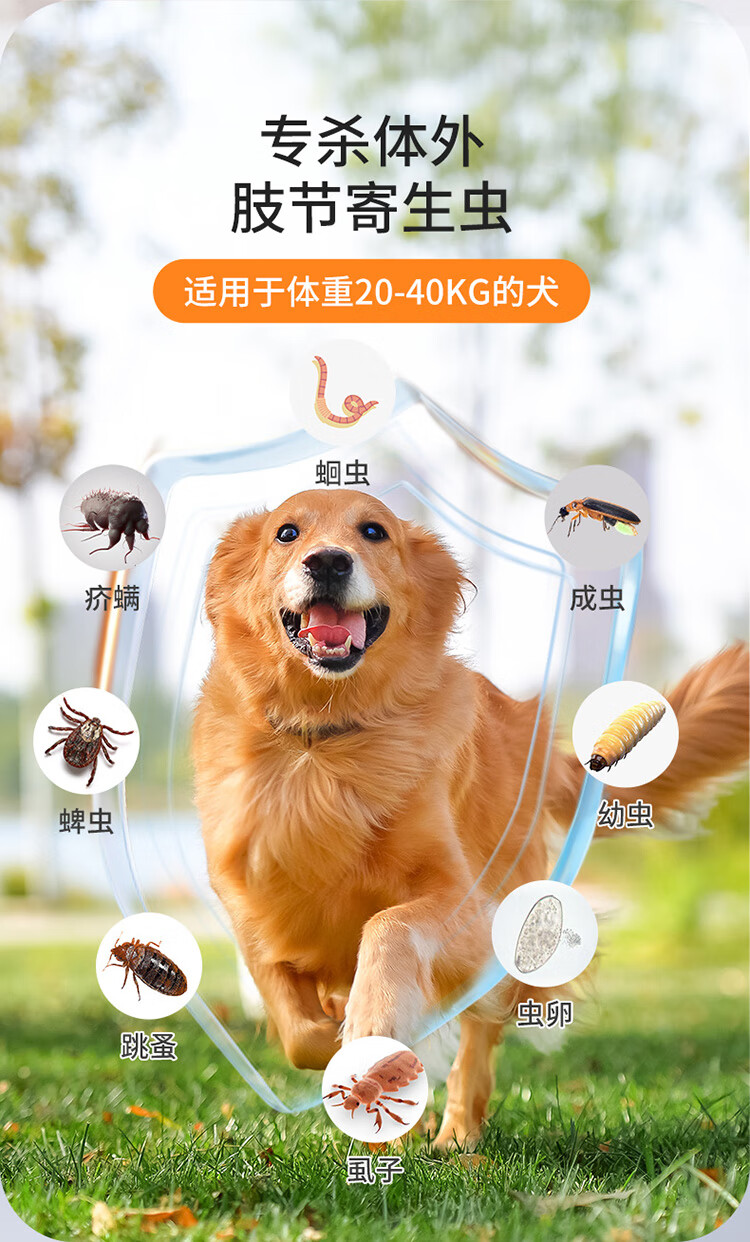 ergobaby驱虫药狗狗驱虫体外驱虱子跳蚤药宠物驱虫滴剂打虫药大型犬非