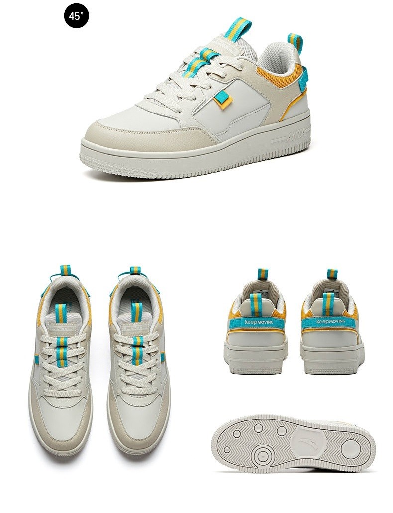 安踏男鞋板鞋2021秋冬季轻便潮流小白鞋舒适时尚休闲运动鞋男象牙白黑