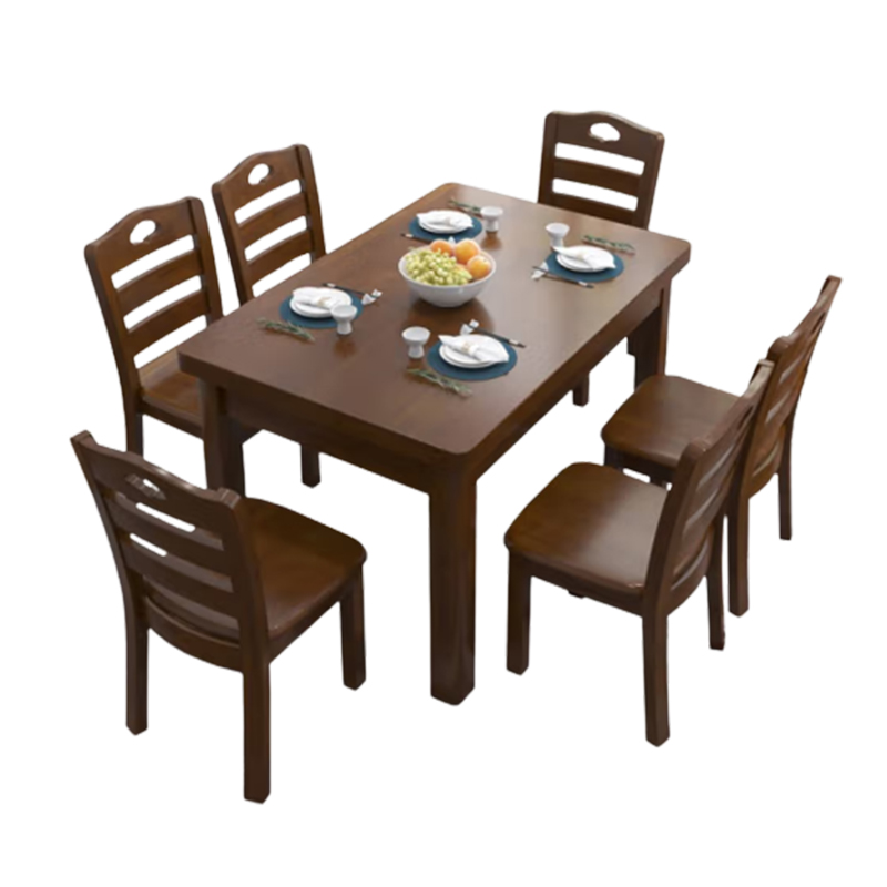 微小兵 餐桌长方形家用吃饭桌子简约现代中式家具 一桌四椅 颜色尺寸款式可定做SY05  135cm 85cm 75cm