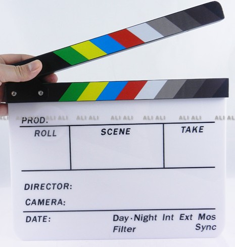 子芒场记板装饰打卡板 中号22*18cm电影场记板 打板 拍板 亚克力 特写