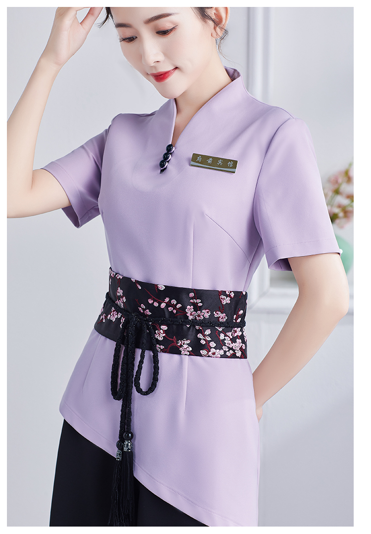 美容师工作服女夏季美容院服务员足浴技师服养生会所短袖套装定制款浅