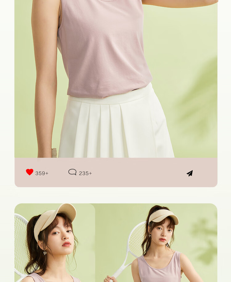 Giordano Sleeveless T-Shirt for Women, Basic Style, Knitted Elastic Cotton, Solid Color, Slim Fit, Round Neck Tank Top, 05323250 11