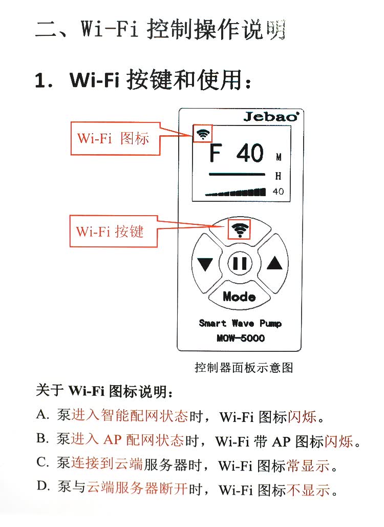 2021新款 强动力冲浪泵 捷宝jebao液晶显示带wifi造浪泵mlw海水鱼缸
